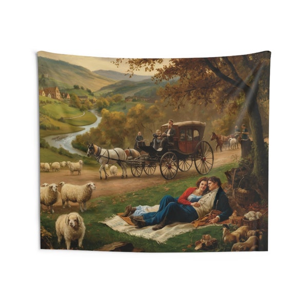 Hand-Painted Pastoral Scene - Ultra HD Countryside Artwork - Unique Wedding Gift