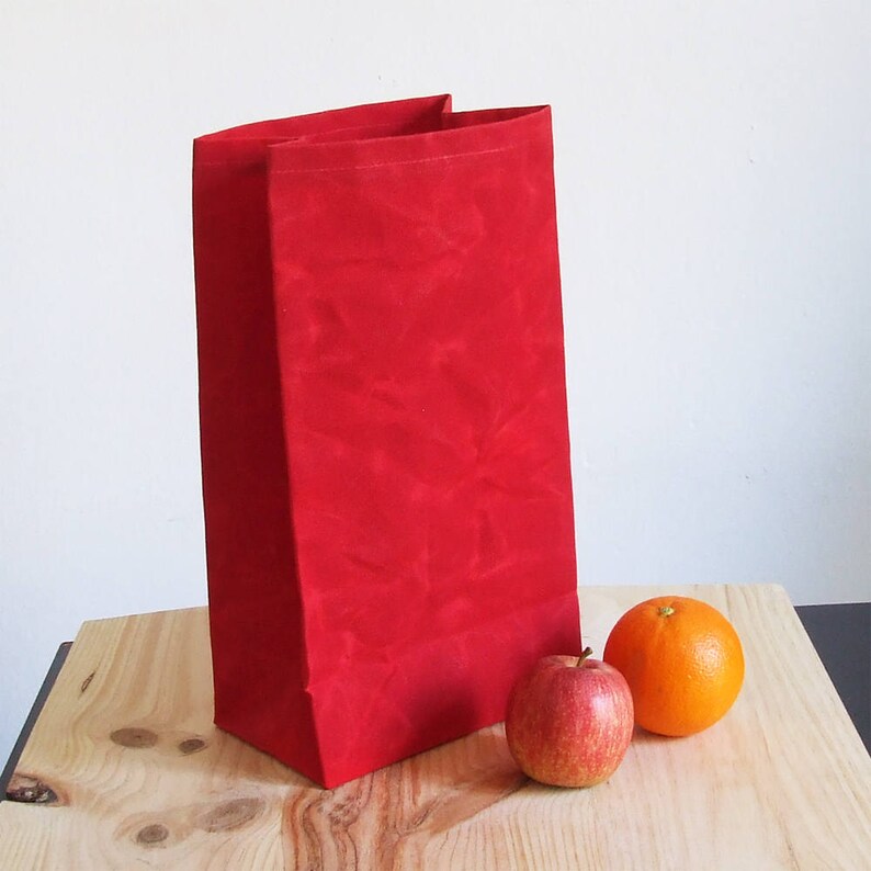 Aazon.co: Waxed Canvas Lunch Bag – Reusable Insulated Paper Bag-Style