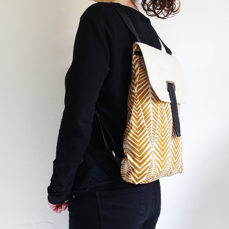 Organic Cotton Canvas Backpack for Woman With Zipper Backpack Etsy