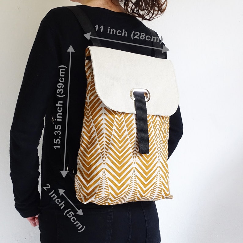 Organic Cotton Canvas Backpack for Woman With Zipper Backpack Etsy