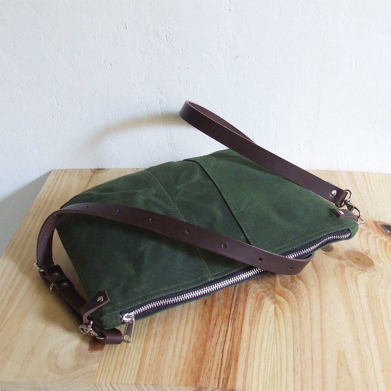 Small Waxed Canvas Bag Crossbody Purse With Zipper and Etsy