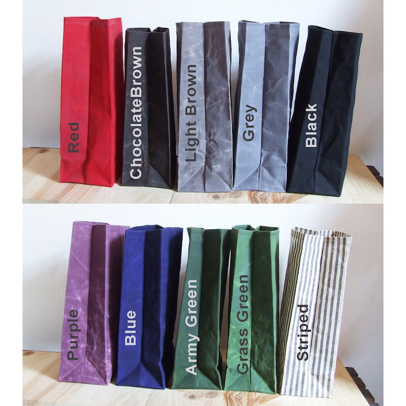 Waxed Canvas Lunch Bag Reusable WaterProof Snack Bag Etsy