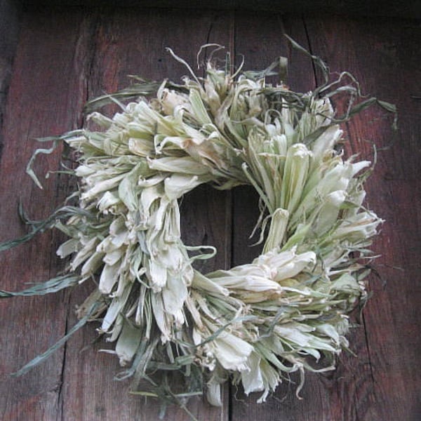 Dried CoRN HuSK WREATH 16 inch size