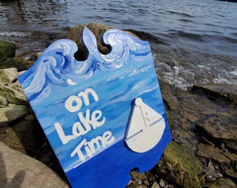 On Lake Time SIGN PLAQUE