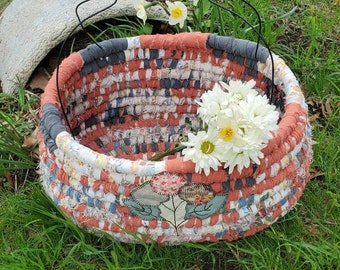 NOSTALGIA large textile art tote and storage BaSKET