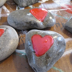 YOU ROCK hand painted HEART stone  Free shipping