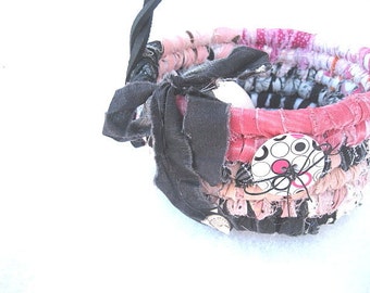 PIROUETTE  textile art BASKET  smaller tote