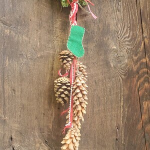 PINE CONE RIBBONS   with holiday theme