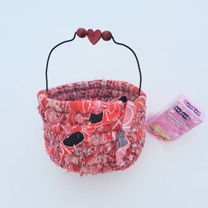 APHRODISIAC  textile art HEART BASKET little bucket