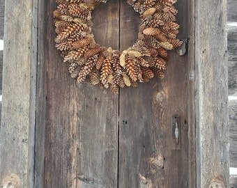 Extra Large PINE CONE WREATH  natural dried decor 26 inch