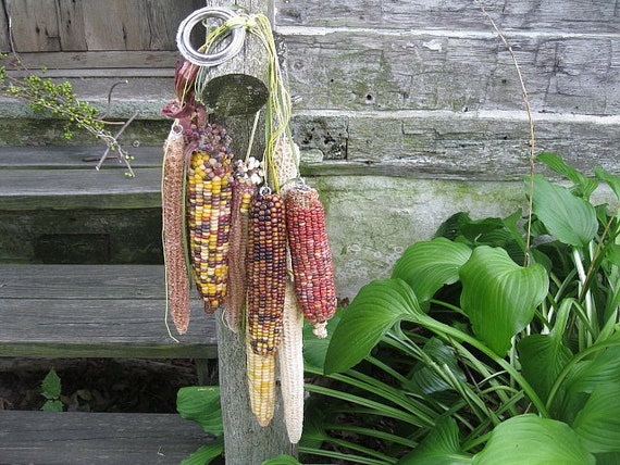 Indian Corn Hanging Bundles Primitive Fall Decoration Wreath Etsy