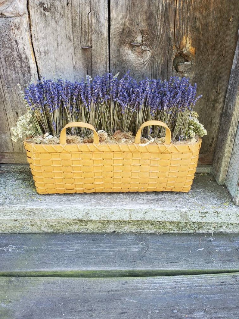 LAVENDER and YARROW Hanging BASKET Dried Flower Arrangement Etsy