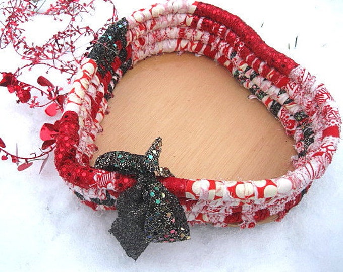 SACCHARINE Heart Shaped Textile Art Gift BASKET Etsy