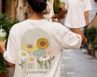 Comfort Colors Grandma Shirt, Floral Grandma Shirt, Retro Flower Grandma Tee, Grandma Gift, Mothers Day Grandma Shirt, Cute Nana Shirt