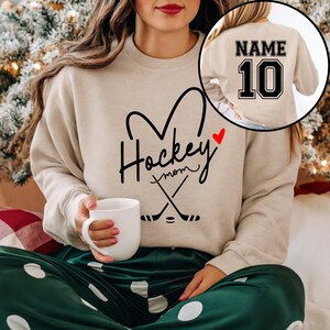 Personalized Hockey Mom Sweatshirt, Hockey Mama Shirt, Sports Mom Sweater, Gift Shirt For Sports Mom, Game Day Hoodie, Mother's Day Hoodies image 7