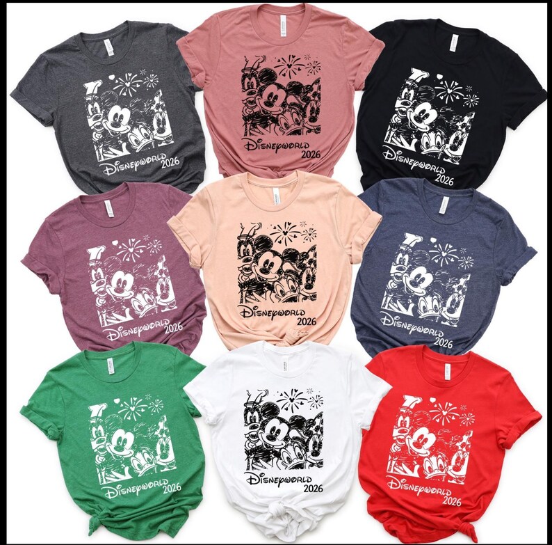 Retro Disneyworld 2026 Shirt, Retro Walt Disney Shirt, Disneyworld Matching Shirt, Disney Vacation Matching Shirt, Mickey And Friends Shirt. imagem 10