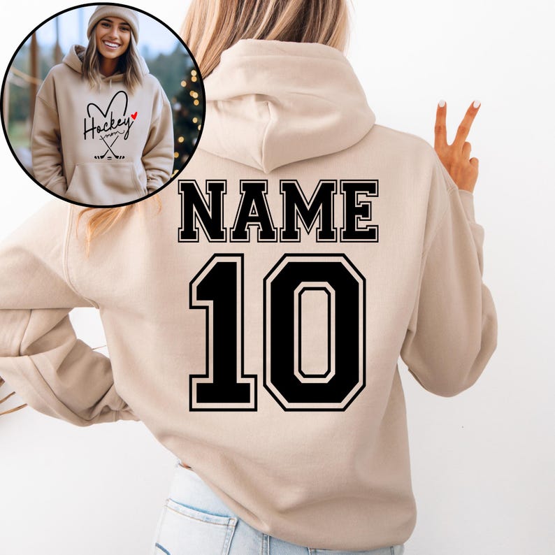 Personalized Hockey Mom Sweatshirt, Hockey Mama Shirt, Sports Mom Sweater, Gift Shirt For Sports Mom, Game Day Hoodie, Mother's Day Hoodies image 5