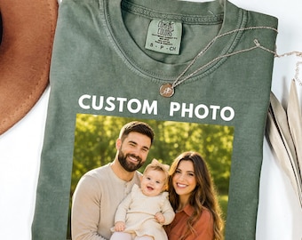 Comfort Colors® Personalized Photo Shirt, Custom Picture T-Shirt, Your Photo Tee, Family Photo Shirt, Custom Image Gift