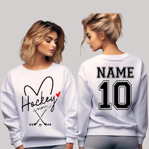 Personalized Hockey Mom Sweatshirt, Hockey Mama Shirt, Sports Mom Sweater, Gift Shirt For Sports Mom, Game Day Hoodie, Mother's Day Hoodies image 1