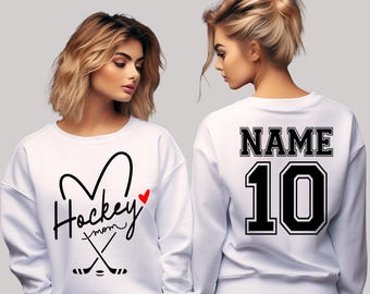 Personalized Hockey Mom Sweatshirt, Hockey Mama Shirt, Sports Mom Sweater, Gift Shirt For Sports Mom, Game Day Hoodie, Mother's Day Hoodies
