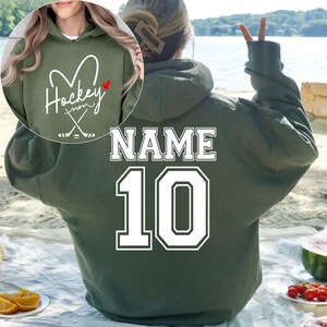 Personalized Hockey Mom Sweatshirt, Hockey Mama Shirt, Sports Mom Sweater, Gift Shirt For Sports Mom, Game Day Hoodie, Mother's Day Hoodies image 13