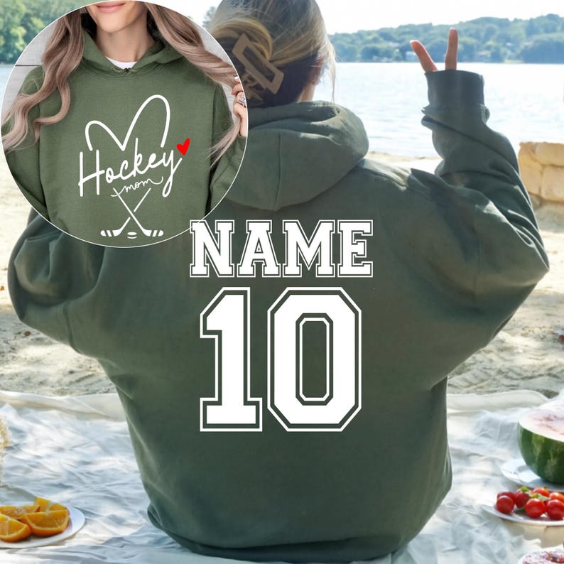 Personalized Hockey Mom Sweatshirt, Hockey Mama Shirt, Sports Mom Sweater, Gift Shirt For Sports Mom, Game Day Hoodie, Mother's Day Hoodies image 13