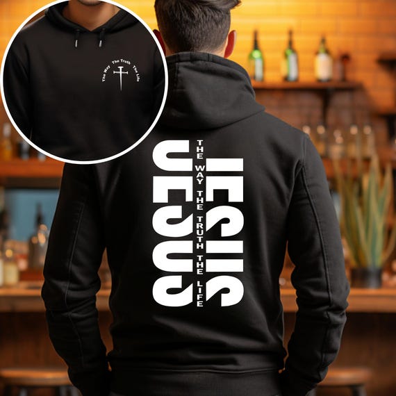 Christian Hoodies, Jesus The Way Christian Hoodie, Bible Verse Hoodies, Jesus Shirt, Christian Gifts, Christian Sweatshirt, God.