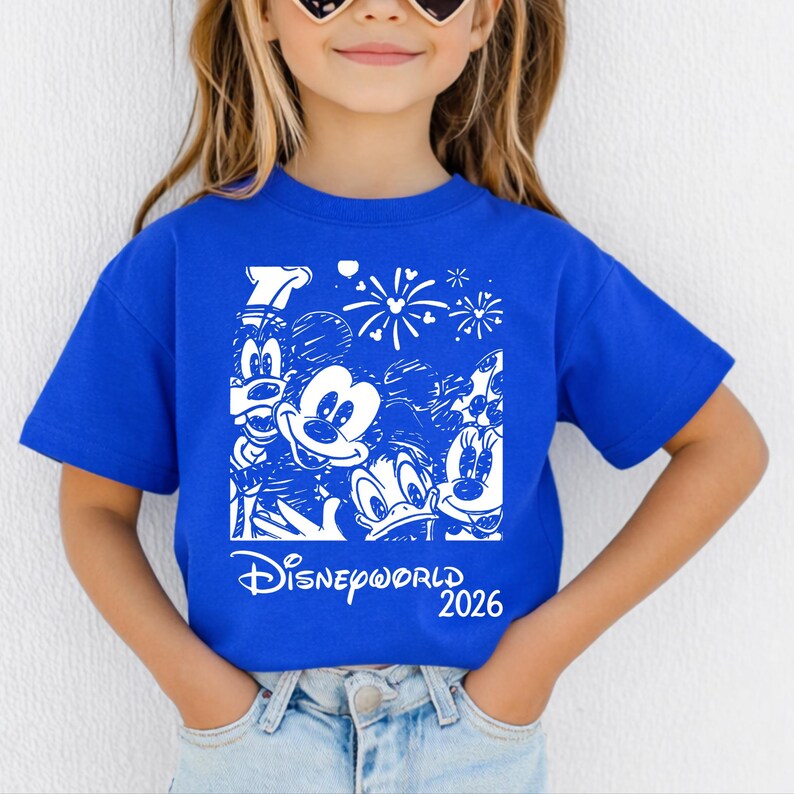 Retro Disneyworld 2026 Shirt, Retro Walt Disney Shirt, Disneyworld Matching Shirt, Disney Vacation Matching Shirt, Mickey And Friends Shirt. imagem 4