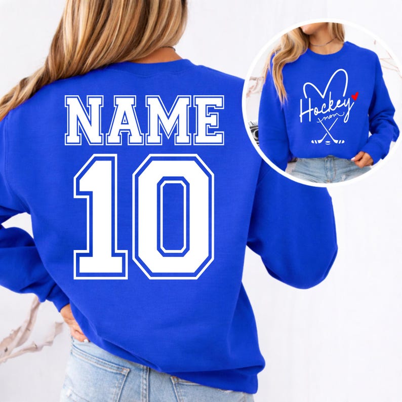 Personalized Hockey Mom Sweatshirt, Hockey Mama Shirt, Sports Mom Sweater, Gift Shirt For Sports Mom, Game Day Hoodie, Mother's Day Hoodies image 10