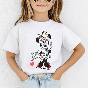 Cute Minnie Mouse Classic Sketch Cute Vintage Portrait T-Shirt, Retro Disney Trip Shirt, Vintage Minnie Shirt, Disney Family Vacation Trip. image 2