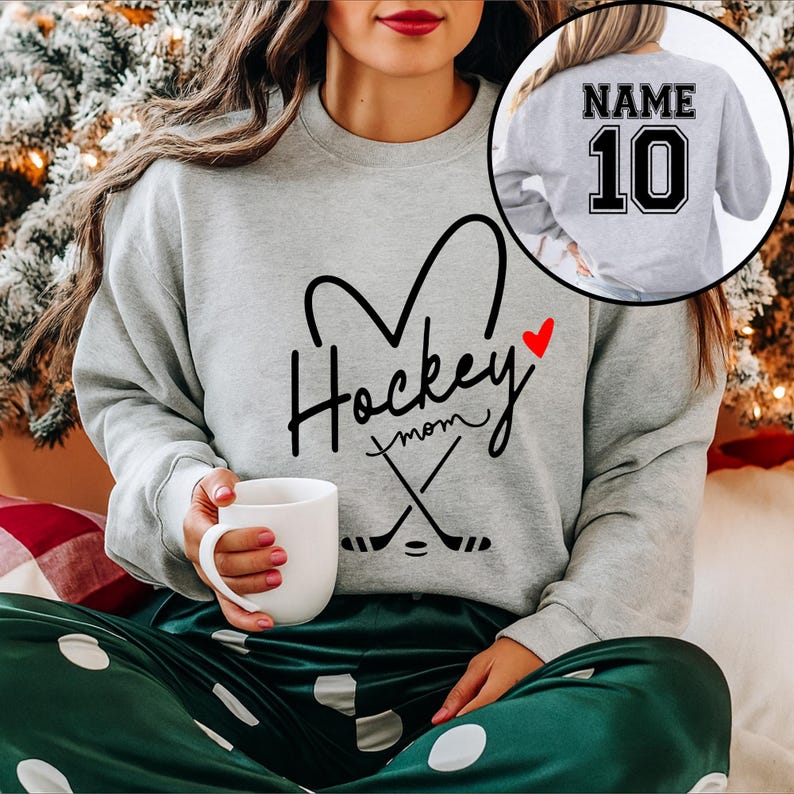 Personalized Hockey Mom Sweatshirt, Hockey Mama Shirt, Sports Mom Sweater, Gift Shirt For Sports Mom, Game Day Hoodie, Mother's Day Hoodies image 9