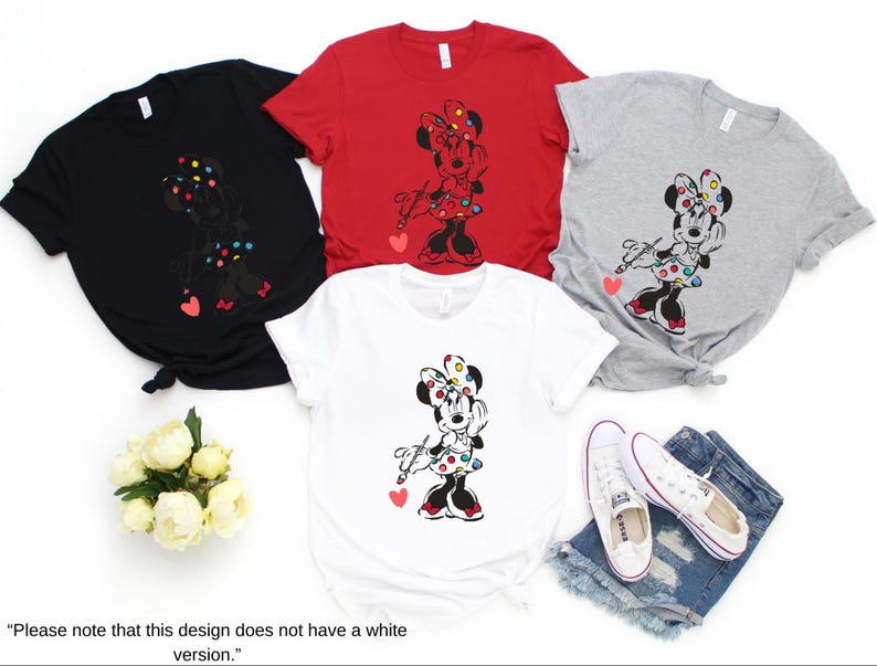 Cute Minnie Mouse Classic Sketch Cute Vintage Portrait T-Shirt, Retro Disney Trip Shirt, Vintage Minnie Shirt, Disney Family Vacation Trip. image 14