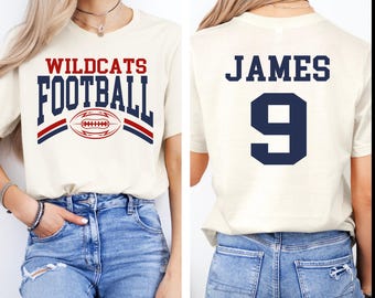 Custom Football Team Shirt, Personalized Team Name & Number Shirt, Football Mom Shirt, High School Game Day Tee, School Spirit Shirt