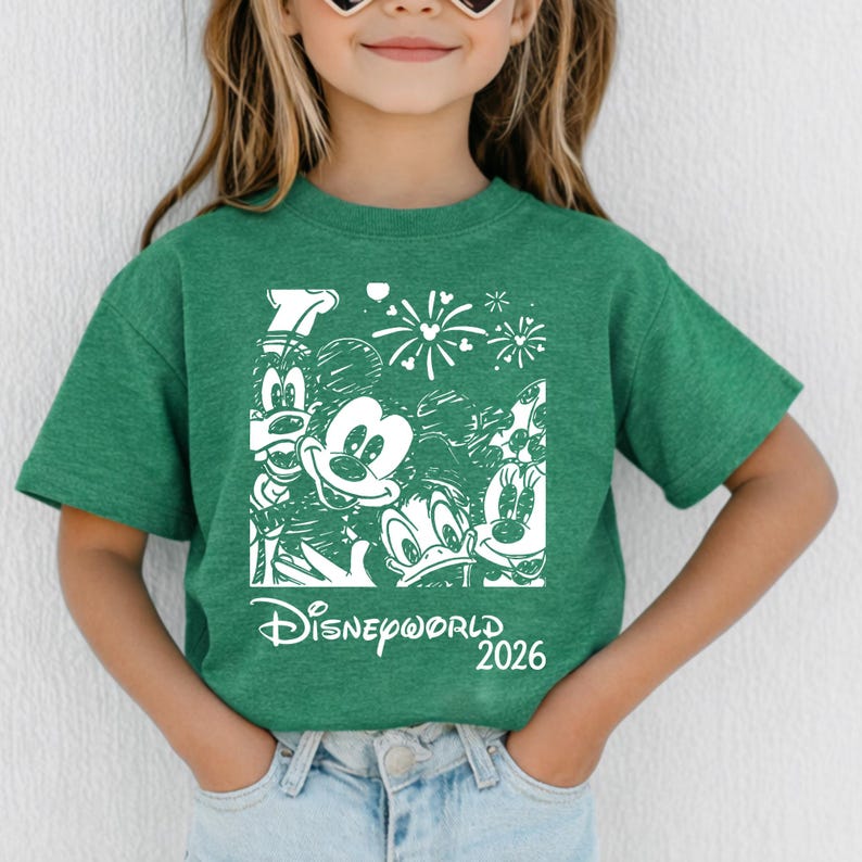 Retro Disneyworld 2026 Shirt, Retro Walt Disney Shirt, Disneyworld Matching Shirt, Disney Vacation Matching Shirt, Mickey And Friends Shirt. imagem 5