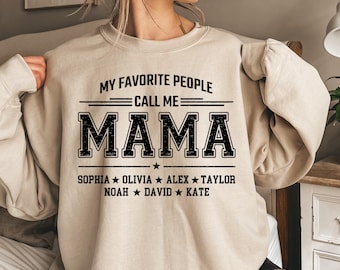 Personalized Mama Shirt, Custom Kids Names Sweathirt, Mama Crewneck, Mom Gift, Mother's Day Shirt, Family Shirt, Mama Hoodie