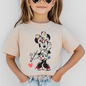 Cute Minnie Mouse Classic Sketch Cute Vintage Portrait T-Shirt, Retro Disney Trip Shirt, Vintage Minnie Shirt, Disney Family Vacation Trip.