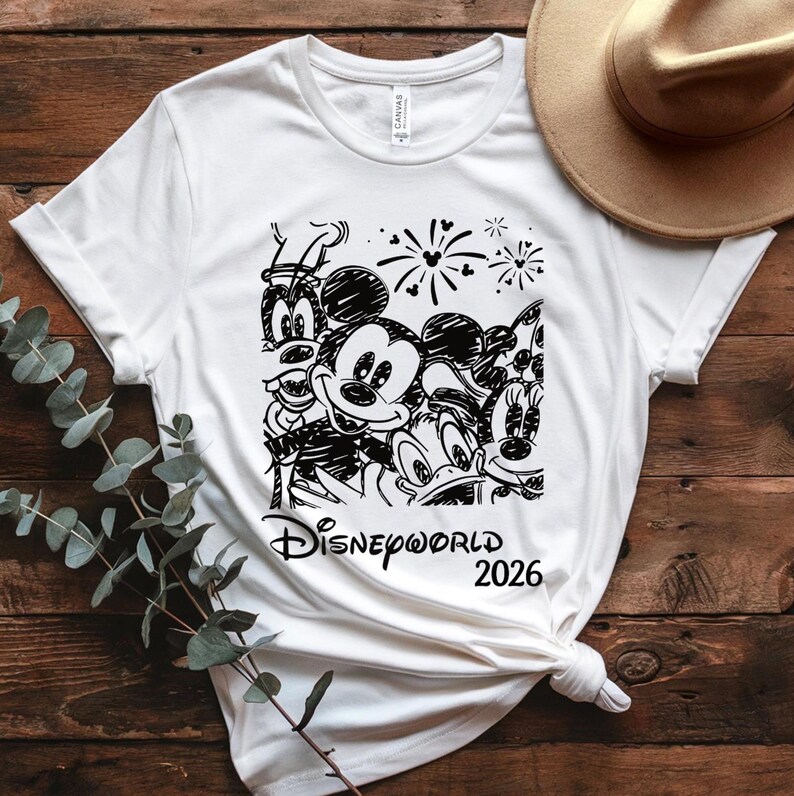 Retro Disneyworld 2026 Shirt, Retro Walt Disney Shirt, Disneyworld Matching Shirt, Disney Vacation Matching Shirt, Mickey And Friends Shirt. imagem 15