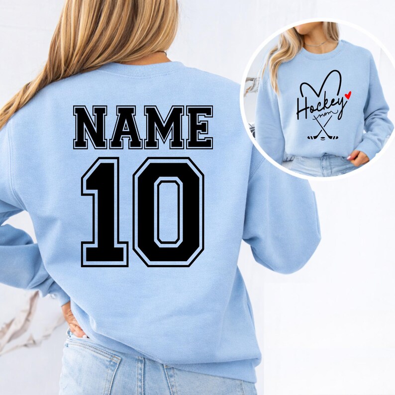 Personalized Hockey Mom Sweatshirt, Hockey Mama Shirt, Sports Mom Sweater, Gift Shirt For Sports Mom, Game Day Hoodie, Mother's Day Hoodies image 14