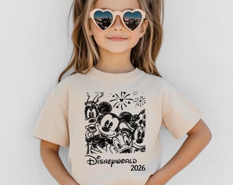 Retro Disneyworld 2026 Shirt, Retro Walt Disney Shirt, Disneyworld Matching Shirt, Disney Vacation Matching Shirt, Mickey And Friends Shirt.