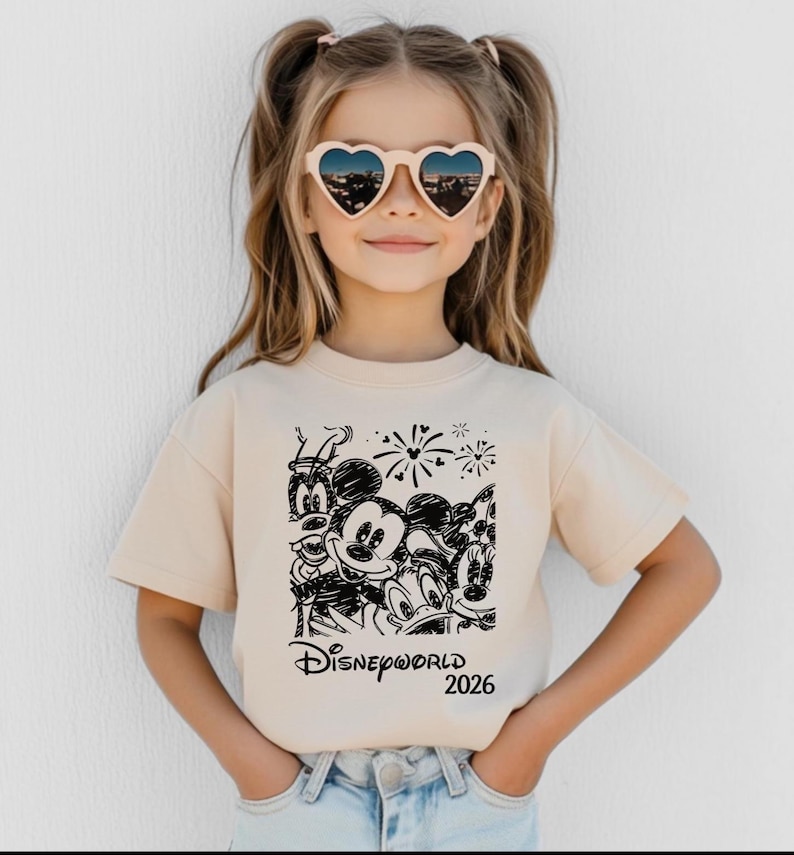 Retro Disneyworld 2026 Shirt, Retro Walt Disney Shirt, Disneyworld Matching Shirt, Disney Vacation Matching Shirt, Mickey And Friends Shirt. imagem 1