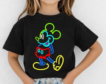 Neon Mickey Disney Shirt, World Of Color Shirt, Disney World Shirt, Kids Disney Shirt, Disney Shirt, Mickey Shirt, Colorful Mickey Mouse.