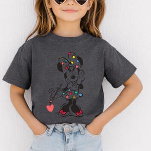 Cute Minnie Mouse Classic Sketch Cute Vintage Portrait T-Shirt, Retro Disney Trip Shirt, Vintage Minnie Shirt, Disney Family Vacation Trip. image 9