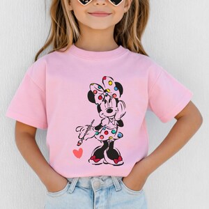 Cute Minnie Mouse Classic Sketch Cute Vintage Portrait T-Shirt, Retro Disney Trip Shirt, Vintage Minnie Shirt, Disney Family Vacation Trip. image 3