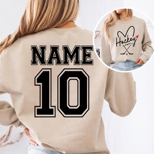 Personalized Hockey Mom Sweatshirt, Hockey Mama Shirt, Sports Mom Sweater, Gift Shirt For Sports Mom, Game Day Hoodie, Mother's Day Hoodies image 15