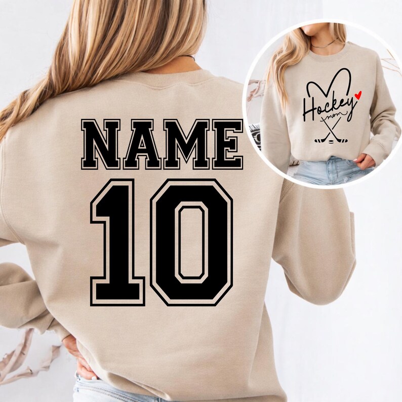 Personalized Hockey Mom Sweatshirt, Hockey Mama Shirt, Sports Mom Sweater, Gift Shirt For Sports Mom, Game Day Hoodie, Mother's Day Hoodies image 15