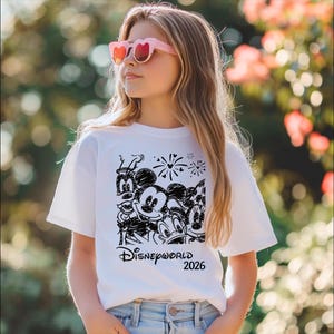 Retro Disneyworld 2026 Shirt, Retro Walt Disney Shirt, Disneyworld Matching Shirt, Disney Vacation Matching Shirt, Mickey And Friends Shirt. imagem 12
