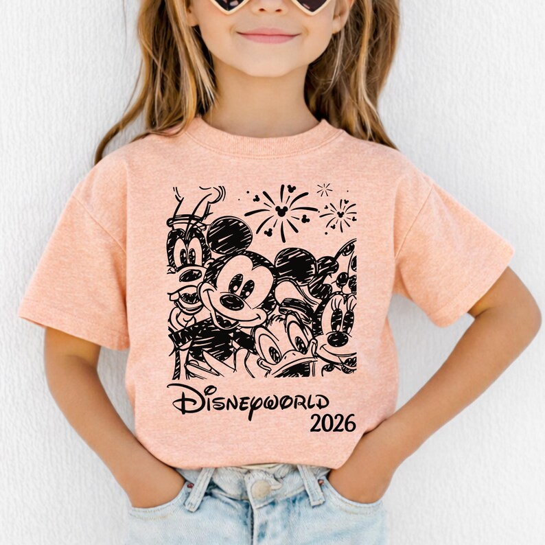 Retro Disneyworld 2026 Shirt, Retro Walt Disney Shirt, Disneyworld Matching Shirt, Disney Vacation Matching Shirt, Mickey And Friends Shirt. imagem 8