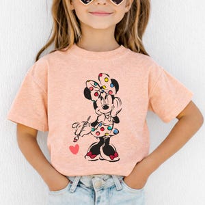 Cute Minnie Mouse Classic Sketch Cute Vintage Portrait T-Shirt, Retro Disney Trip Shirt, Vintage Minnie Shirt, Disney Family Vacation Trip. image 4