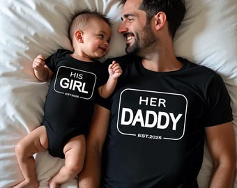 Dad and Daughter Matching Shirts, Daddy’s Girl Shirt,Baby Girl Outfit,Father and Daughter Tees,Father’s Day Gift,Her Daddy & His Girl Design