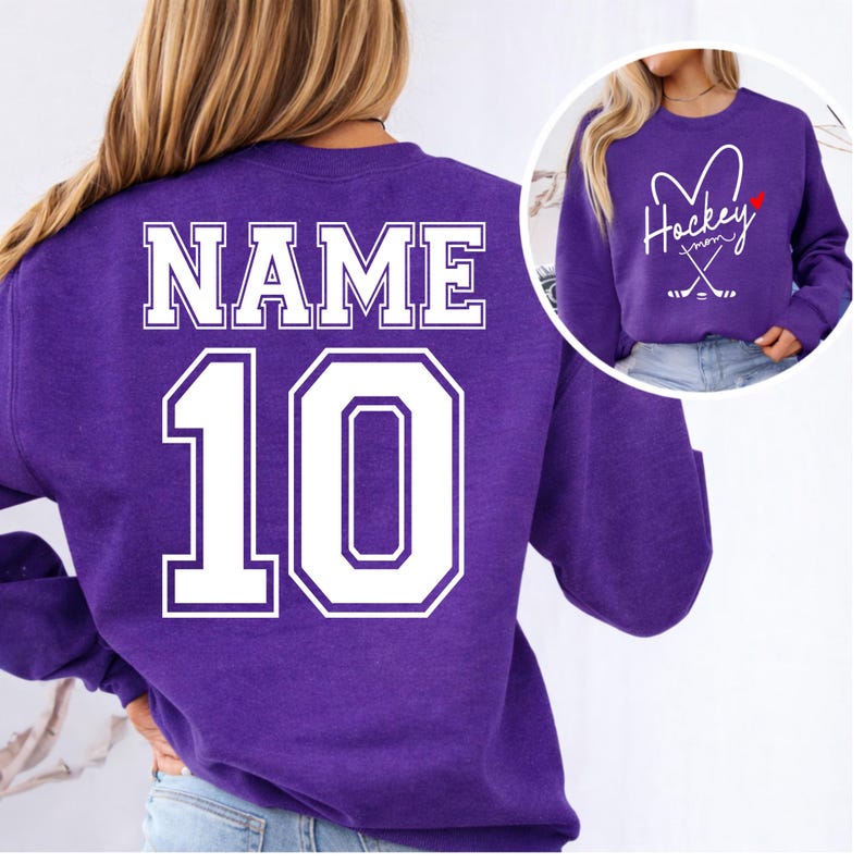 Personalized Hockey Mom Sweatshirt, Hockey Mama Shirt, Sports Mom Sweater, Gift Shirt For Sports Mom, Game Day Hoodie, Mother's Day Hoodies image 6